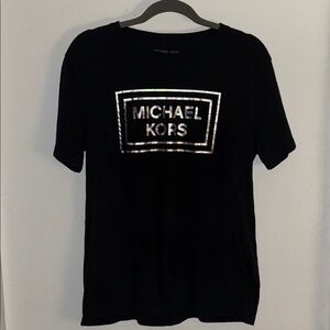 Michael Kors Black T-Shirt with Metallic Logo